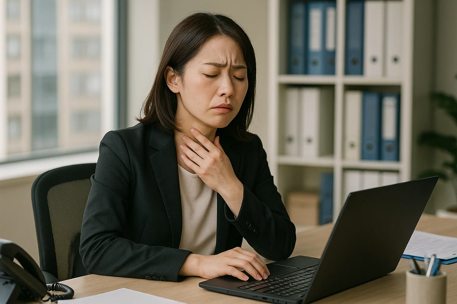 亜急性甲状腺炎で悩む女性