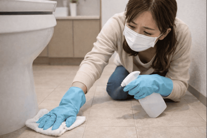 嘔吐物・便の扱いは最優先で厳重に